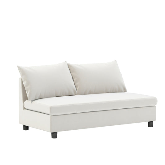 Pièce modulaire - Causeuse, partie d'un canapé sectionnel, chenille, style minimaliste, 2 couleurs, ne convient pas à une utilisation séparée