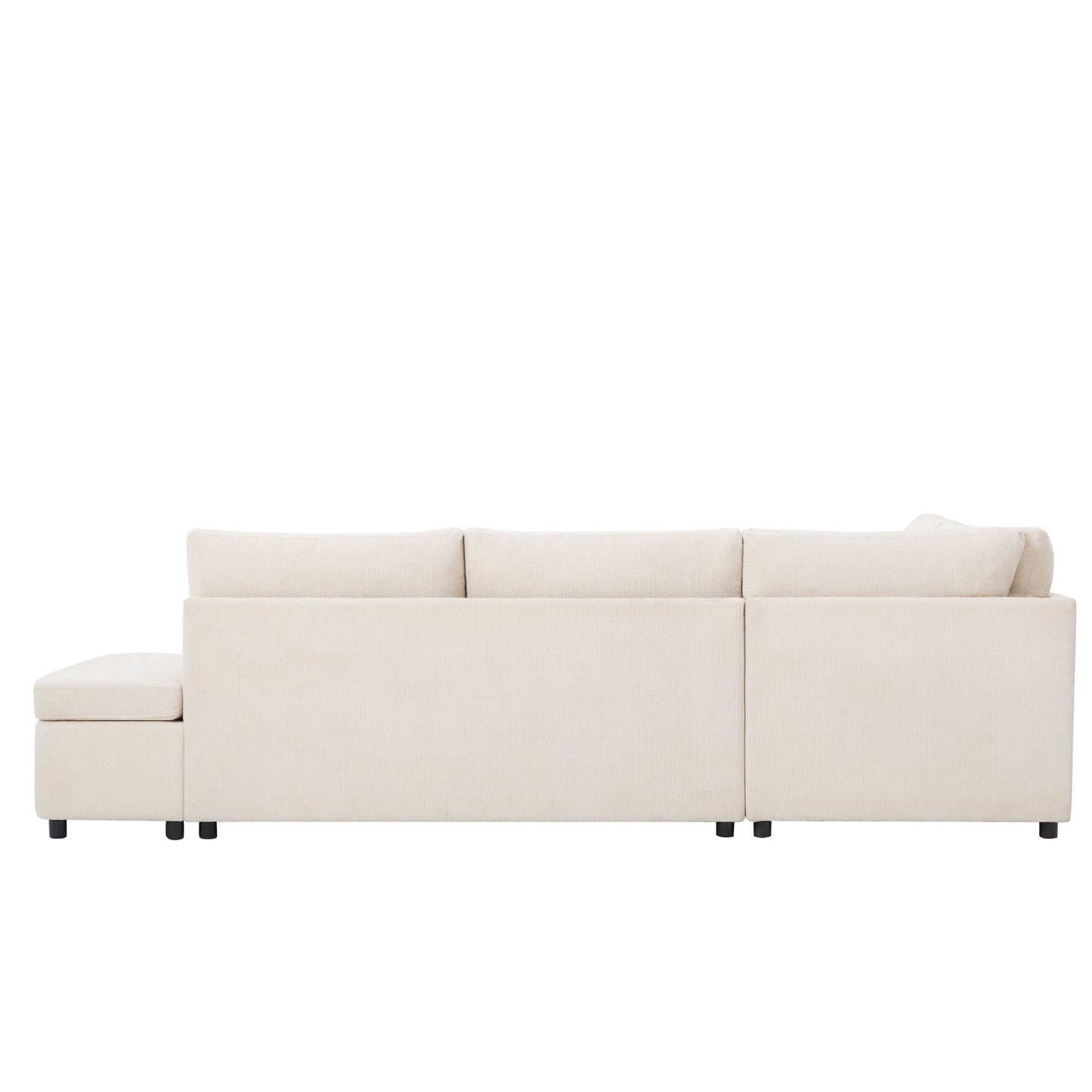 Canapé-lit sectionnel modulaire avec accoudoir de chargement réglable et pouf de rangement pour salon et appartement
