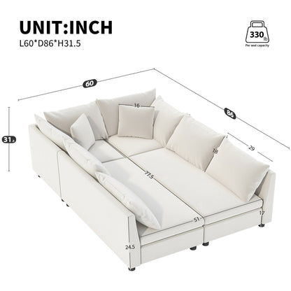 Canapé-lit sectionnel modulaire, ensemble de canapés en chenille avec oreillers, combinaison libre, canapé convertible