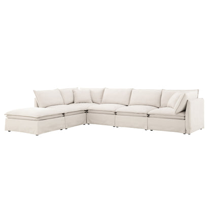 Canapé sectionnel modulaire avec pouf amovible, meuble d'intérieur rembourré en L, assise large, combinaison libre, canapé en chenille