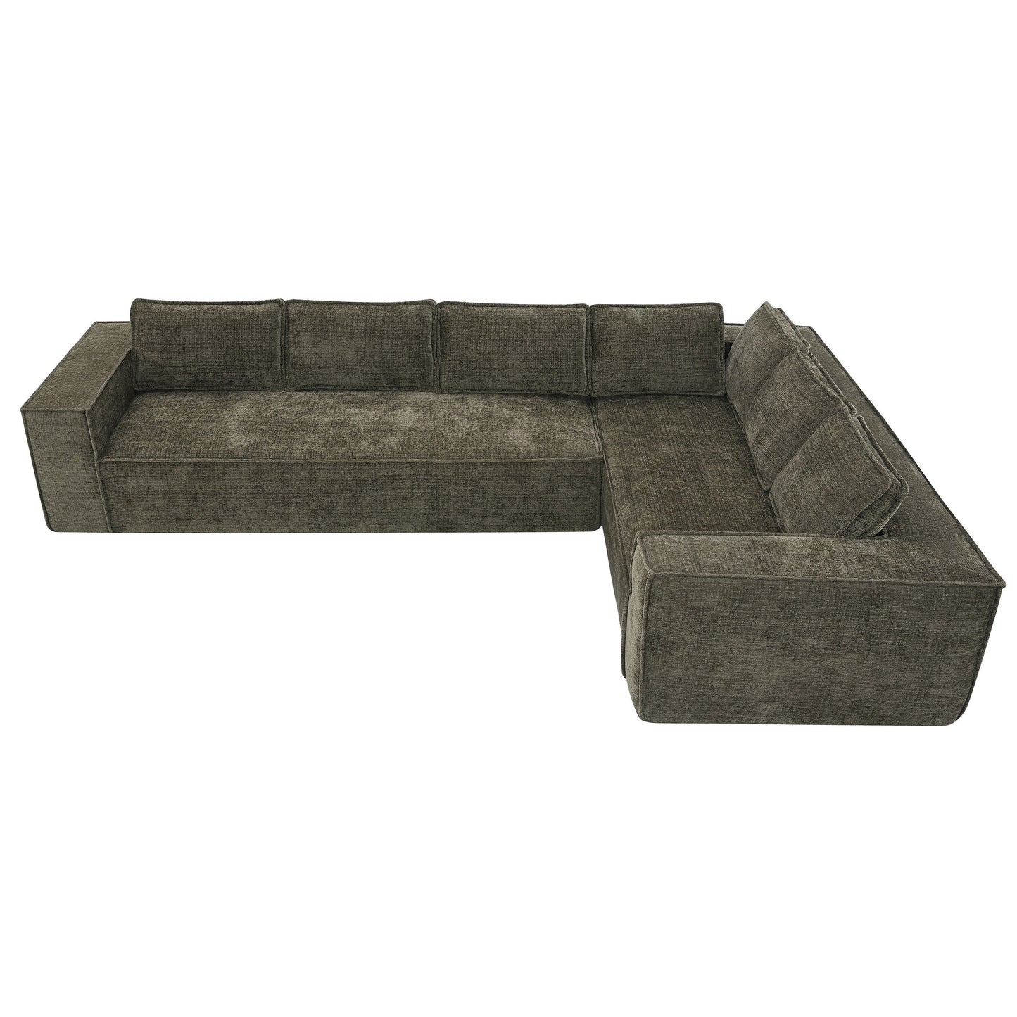 Canapé sectionnel modulaire, ensemble de canapés 6 places en chenille infroissable, combinaison libre 2 pièces, ensemble de canapés nuage moderne en forme de L
