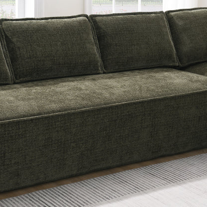Canapé sectionnel modulaire, ensemble de canapés 6 places en chenille infroissable, combinaison libre 2 pièces, ensemble de canapés nuage moderne en forme de L