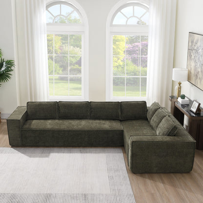 Canapé sectionnel modulaire, ensemble de canapés 6 places en chenille infroissable, combinaison libre 2 pièces, ensemble de canapés nuage moderne en forme de L