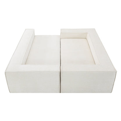 Canapé sectionnel modulaire, ensemble de canapés 6 places en chenille infroissable, combinaison libre 2 pièces, ensemble de canapés nuage moderne en forme de L