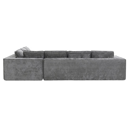 Canapé sectionnel modulaire, ensemble de canapés 6 places en chenille infroissable, combinaison libre 2 pièces, ensemble de canapés nuage moderne en forme de L