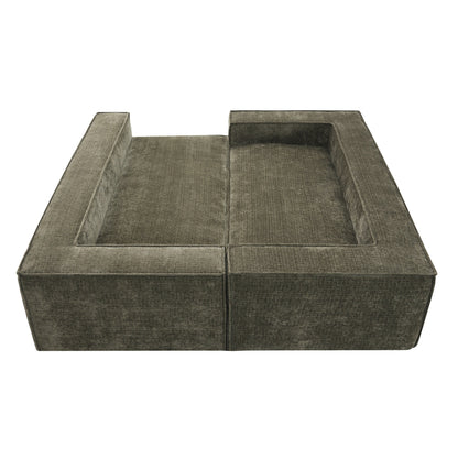 Canapé sectionnel modulaire, ensemble de canapés 6 places en chenille infroissable, combinaison libre 2 pièces, ensemble de canapés nuage moderne en forme de L