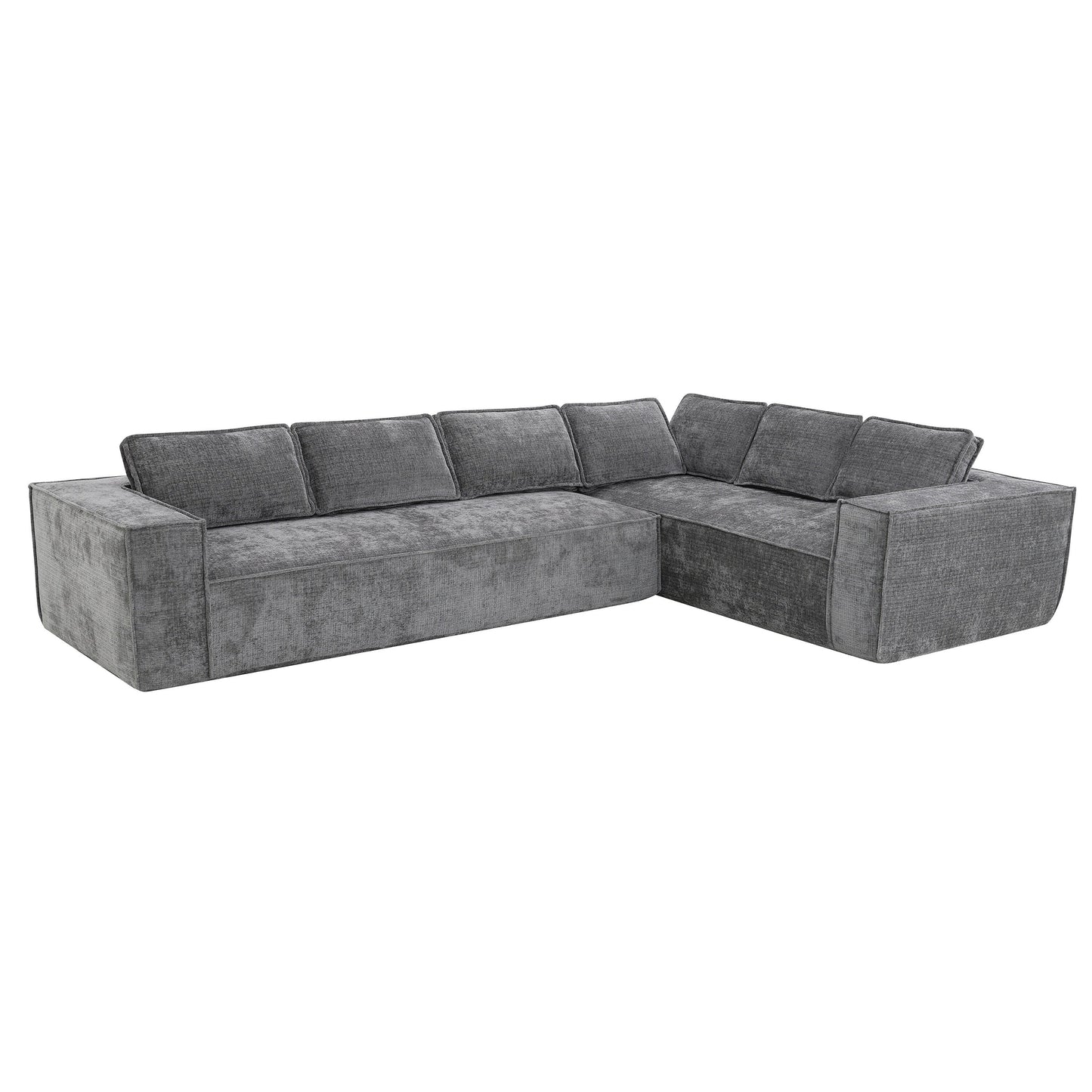 Canapé sectionnel modulaire, ensemble de canapés 6 places en chenille infroissable, combinaison libre 2 pièces, ensemble de canapés nuage moderne en forme de L