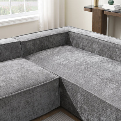 Canapé sectionnel modulaire, ensemble de canapés 6 places en chenille infroissable, combinaison libre 2 pièces, ensemble de canapés nuage moderne en forme de L