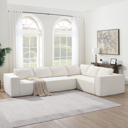 Canapé sectionnel modulaire, ensemble de canapés 6 places en chenille infroissable, combinaison libre 2 pièces, ensemble de canapés nuage moderne en forme de L