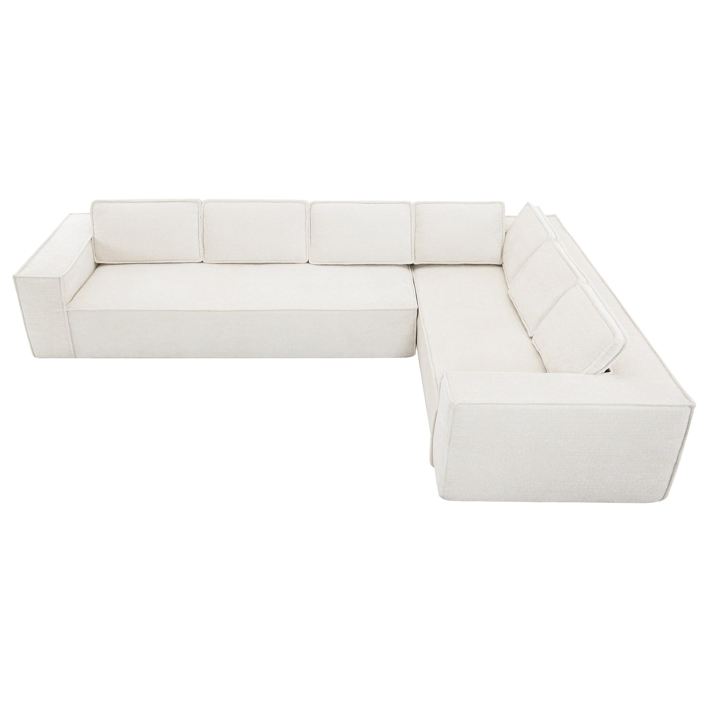 Canapé sectionnel modulaire, ensemble de canapés 6 places en chenille infroissable, combinaison libre 2 pièces, ensemble de canapés nuage moderne en forme de L