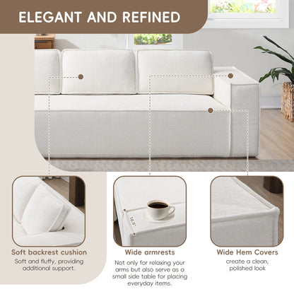 Canapé sectionnel modulaire, ensemble de canapés 6 places en chenille infroissable, combinaison libre 2 pièces, ensemble de canapés nuage moderne en forme de L