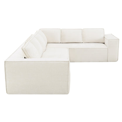 Canapé sectionnel modulaire, ensemble de canapés 6 places en chenille infroissable, combinaison libre 2 pièces, ensemble de canapés nuage moderne en forme de L