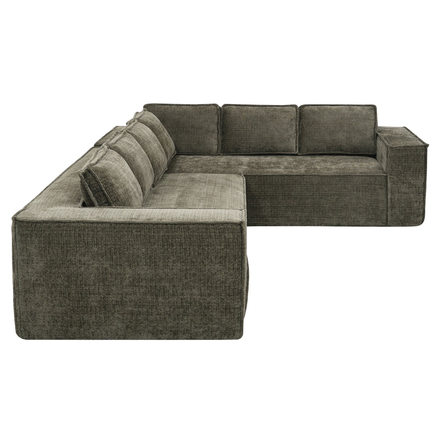 Canapé sectionnel modulaire, ensemble de canapés 6 places en chenille infroissable, combinaison libre 2 pièces, ensemble de canapés nuage moderne en forme de L