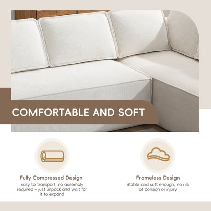 Canapé sectionnel modulaire, ensemble de canapés 6 places en chenille infroissable, combinaison libre 2 pièces, ensemble de canapés nuage moderne en forme de L