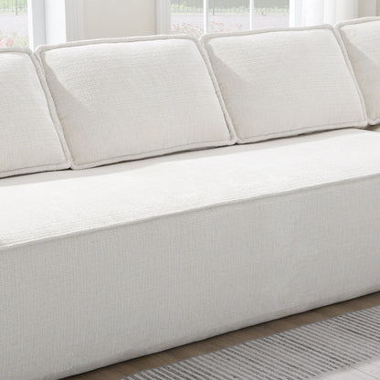 Canapé sectionnel modulaire, ensemble de canapés 6 places en chenille infroissable, combinaison libre 2 pièces, ensemble de canapés nuage moderne en forme de L