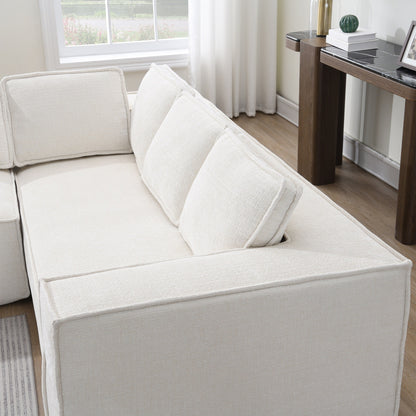 Canapé sectionnel modulaire, ensemble de canapés 6 places en chenille infroissable, combinaison libre 2 pièces, ensemble de canapés nuage moderne en forme de L