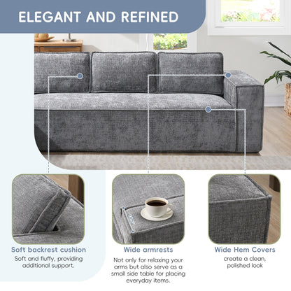 Canapé sectionnel modulaire, ensemble de canapés 6 places en chenille infroissable, combinaison libre 2 pièces, ensemble de canapés nuage moderne en forme de L