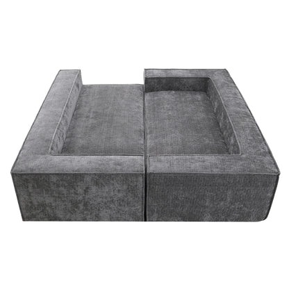 Canapé sectionnel modulaire, ensemble de canapés 6 places en chenille infroissable, combinaison libre 2 pièces, ensemble de canapés nuage moderne en forme de L