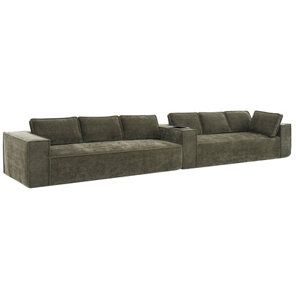 Canapé sectionnel modulaire, ensemble de canapés 6 places en chenille infroissable, combinaison libre 2 pièces, ensemble de canapés nuage moderne en forme de L