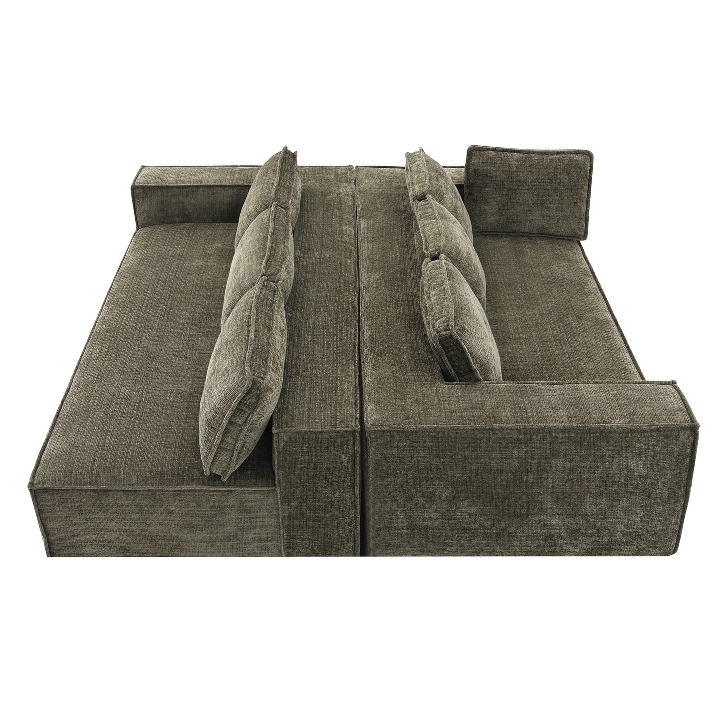 Canapé sectionnel modulaire, ensemble de canapés 6 places en chenille infroissable, combinaison libre 2 pièces, ensemble de canapés nuage moderne en forme de L