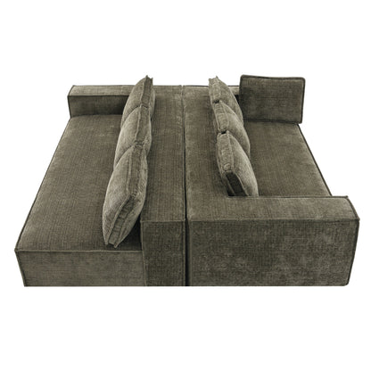 Canapé sectionnel modulaire, ensemble de canapés 6 places en chenille infroissable, combinaison libre 2 pièces, ensemble de canapés nuage moderne en forme de L