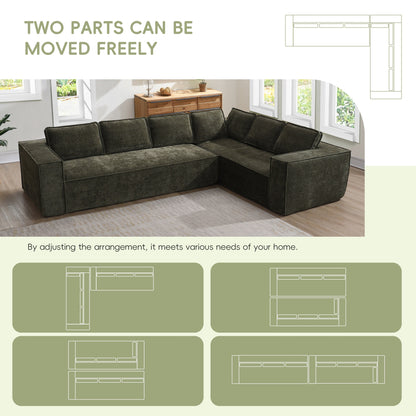 Canapé sectionnel modulaire, ensemble de canapés 6 places en chenille infroissable, combinaison libre 2 pièces, ensemble de canapés nuage moderne en forme de L