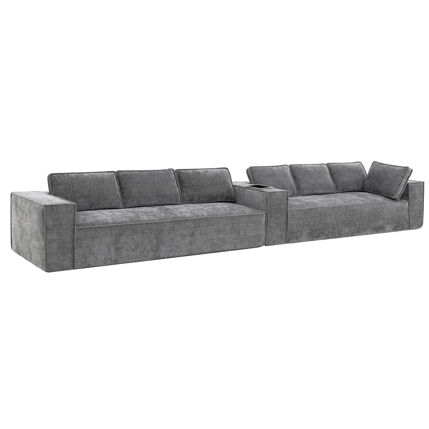 Canapé sectionnel modulaire, ensemble de canapés 6 places en chenille infroissable, combinaison libre 2 pièces, ensemble de canapés nuage moderne en forme de L