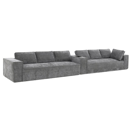 Canapé sectionnel modulaire, ensemble de canapés 6 places en chenille infroissable, combinaison libre 2 pièces, ensemble de canapés nuage moderne en forme de L