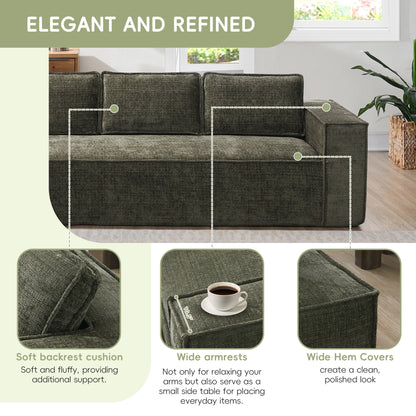 Canapé sectionnel modulaire, ensemble de canapés 6 places en chenille infroissable, combinaison libre 2 pièces, ensemble de canapés nuage moderne en forme de L