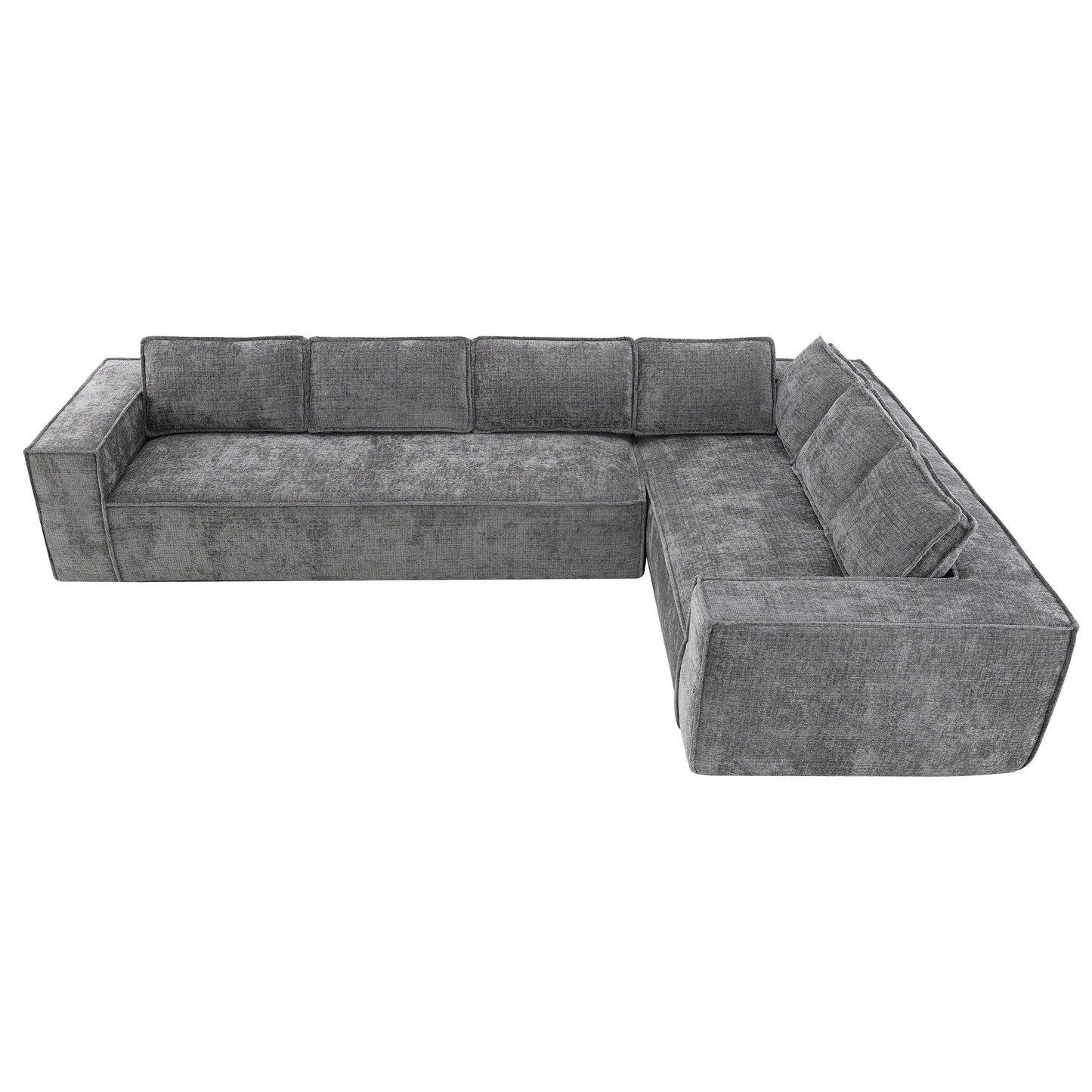 Canapé sectionnel modulaire, ensemble de canapés 6 places en chenille infroissable, combinaison libre 2 pièces, ensemble de canapés nuage moderne en forme de L
