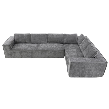 Canapé sectionnel modulaire, ensemble de canapés 6 places en chenille infroissable, combinaison libre 2 pièces, ensemble de canapés nuage moderne en forme de L
