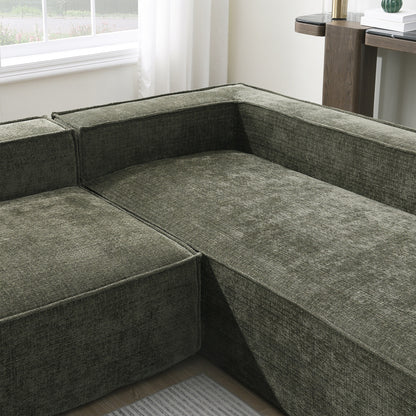 Canapé sectionnel modulaire, ensemble de canapés 6 places en chenille infroissable, combinaison libre 2 pièces, ensemble de canapés nuage moderne en forme de L