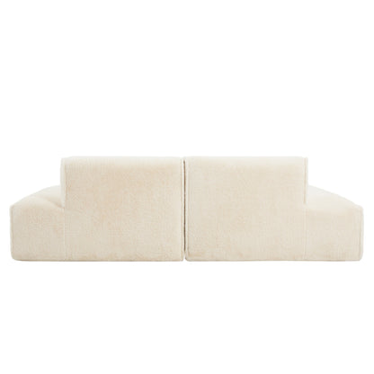 Canapé sectionnel modulaire, entièrement compressé, spacieux, rempli de mousse, pour salon, design adapté aux personnes âgées
