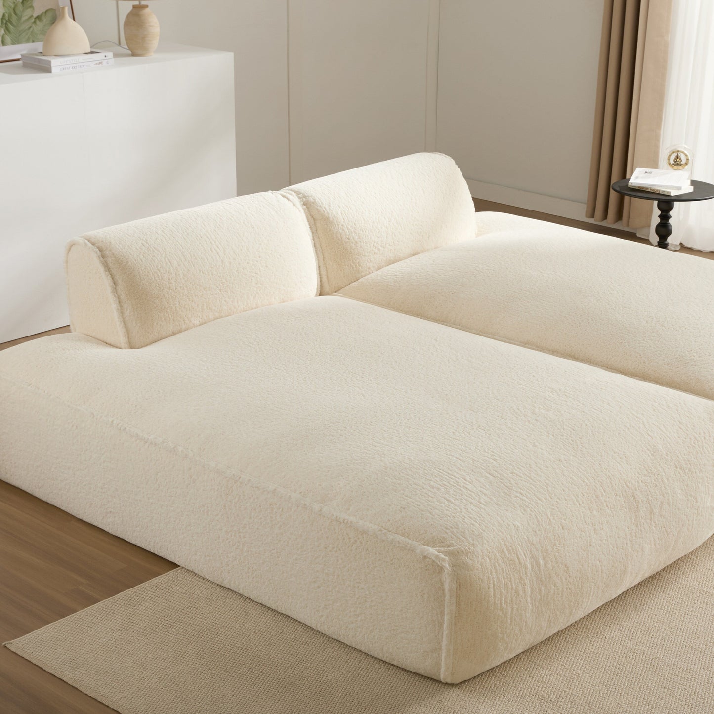 Canapé sectionnel modulaire, entièrement compressé, spacieux, rempli de mousse, pour salon, design adapté aux personnes âgées