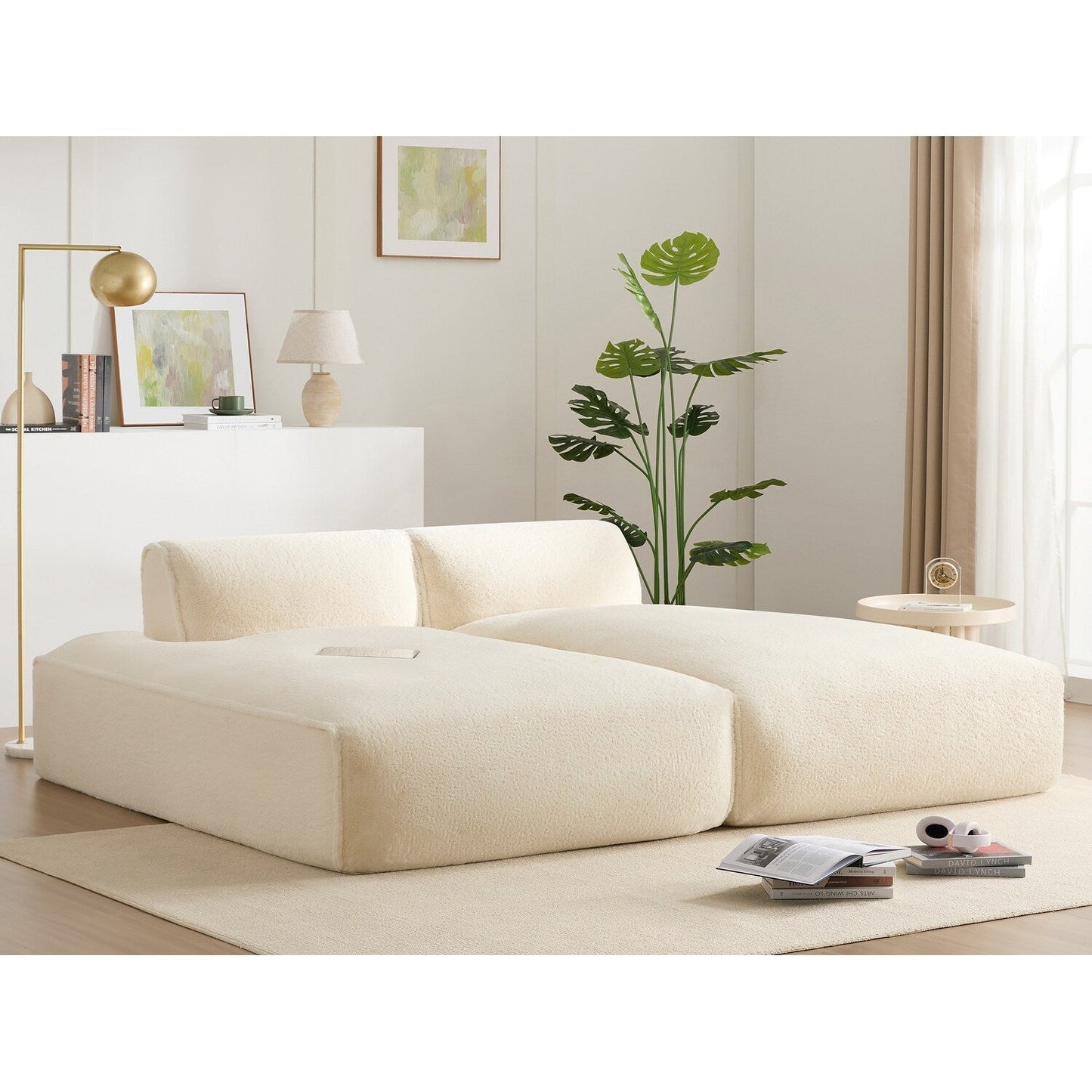 Canapé sectionnel modulaire, entièrement compressé, spacieux, rempli de mousse, pour salon, design adapté aux personnes âgées