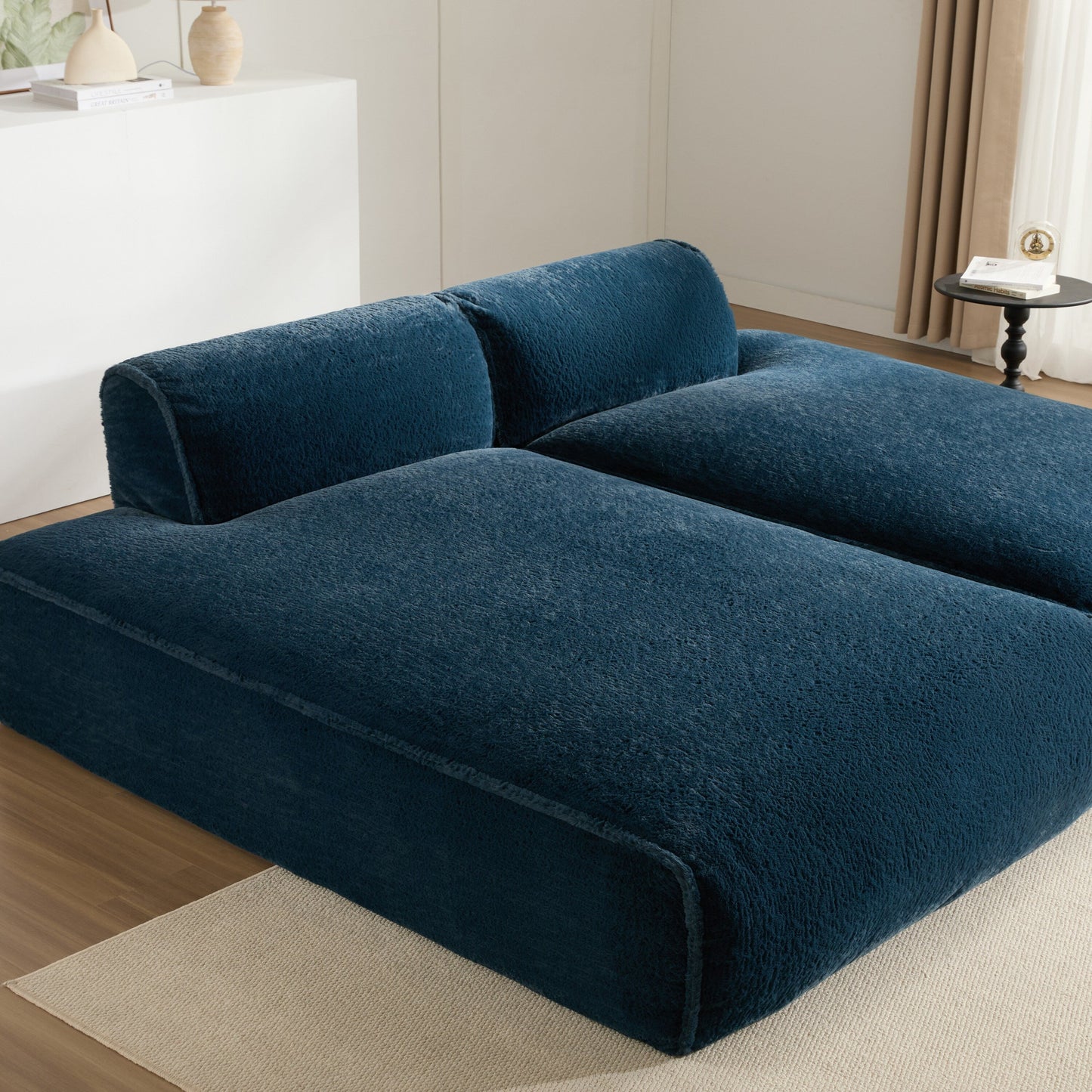 Canapé sectionnel modulaire, entièrement compressé, spacieux, rempli de mousse, pour salon, design adapté aux personnes âgées