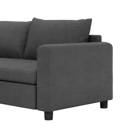 Canapé d'angle modulaire en forme de L, canapé d'angle en chenille avec assise large et coussin