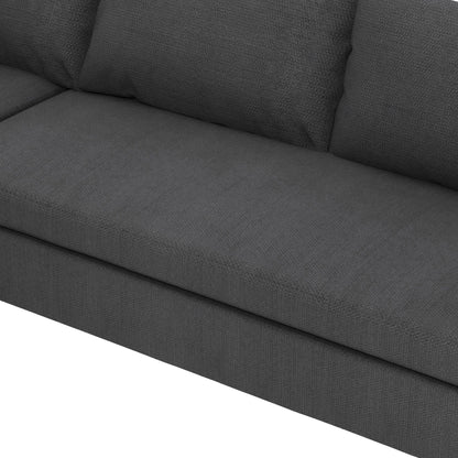 Canapé d'angle modulaire en forme de L, canapé d'angle en chenille avec assise large et coussin