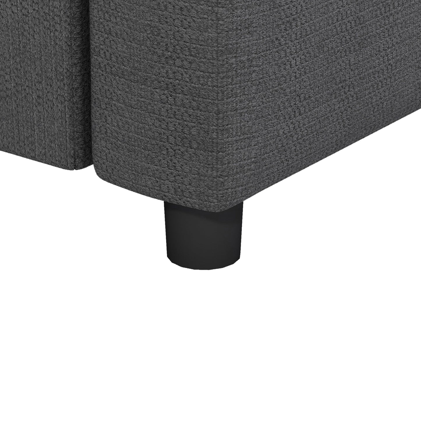 Canapé d'angle modulaire en forme de L, canapé d'angle en chenille avec assise large et coussin