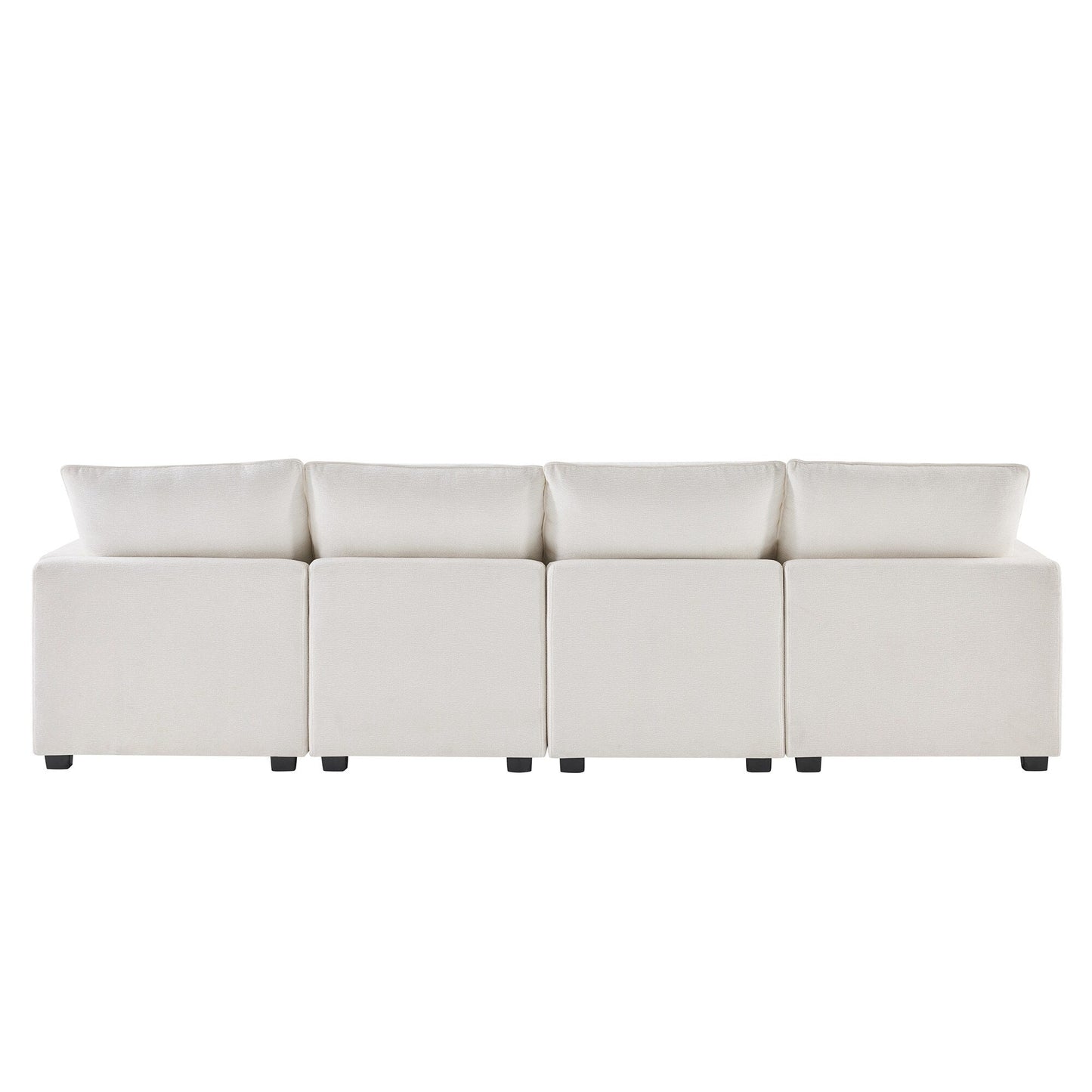 Canapé modulable, ensemble de canapés sectionnels 4 places en chenille avec 2 coussins inclus, à combiner librement