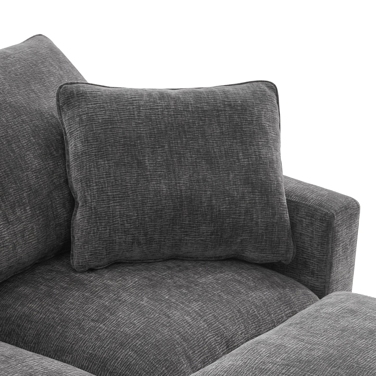 Canapé modulable, ensemble de canapés sectionnels 4 places en chenille avec 2 coussins inclus, à combiner librement