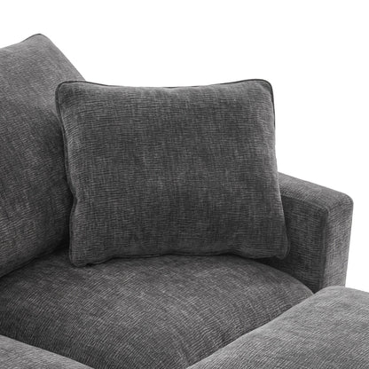 Canapé modulable, ensemble de canapés sectionnels 4 places en chenille avec 2 coussins inclus, à combiner librement