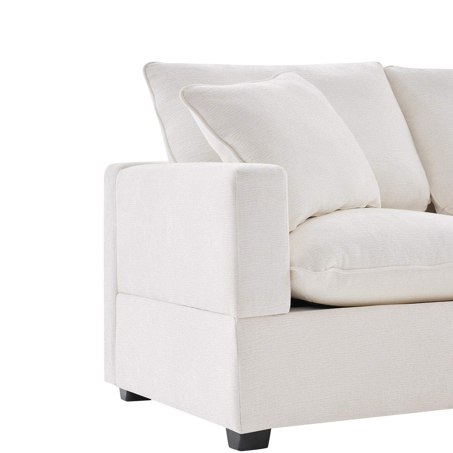 Canapé modulable, ensemble de canapés sectionnels 4 places en chenille avec 2 coussins inclus, à combiner librement
