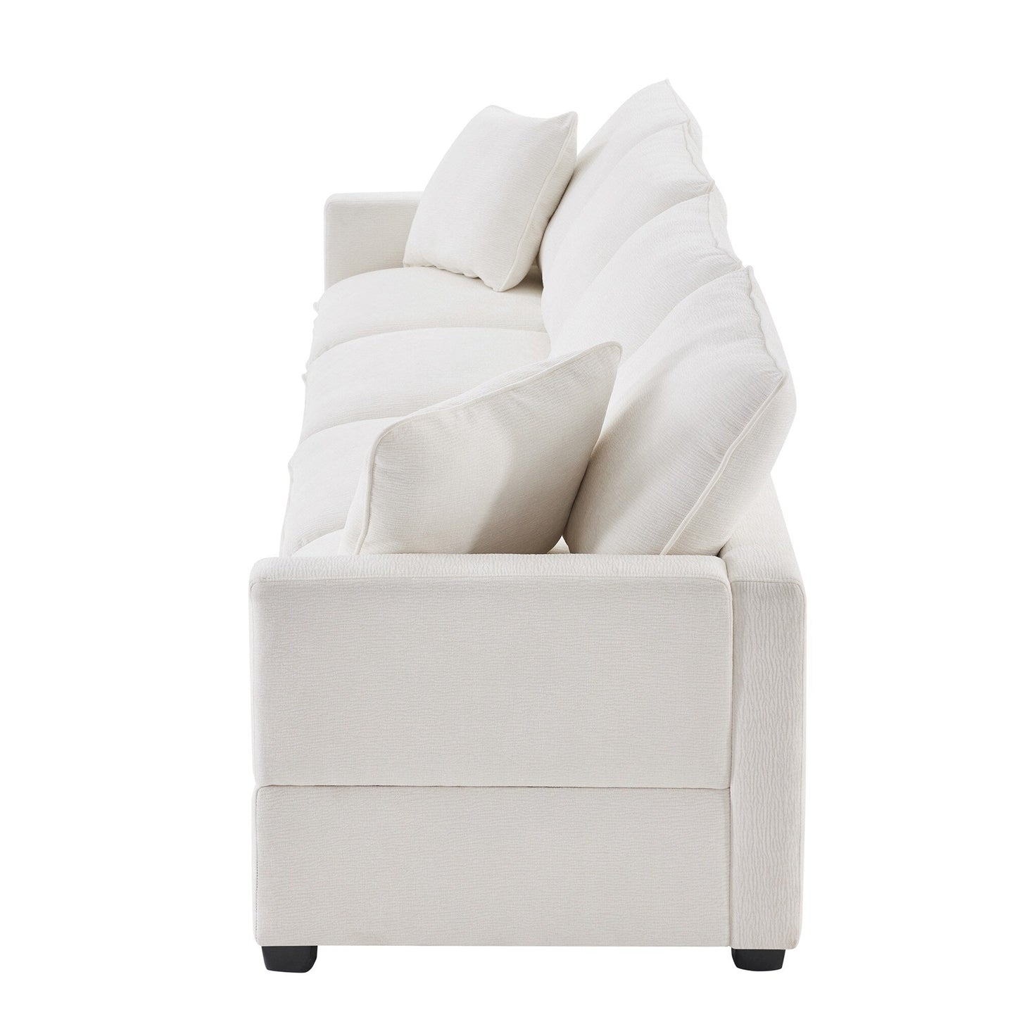 Canapé modulable, ensemble de canapés sectionnels 4 places en chenille avec 2 coussins inclus, à combiner librement
