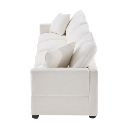 Canapé modulable, ensemble de canapés sectionnels 4 places en chenille avec 2 coussins inclus, à combiner librement