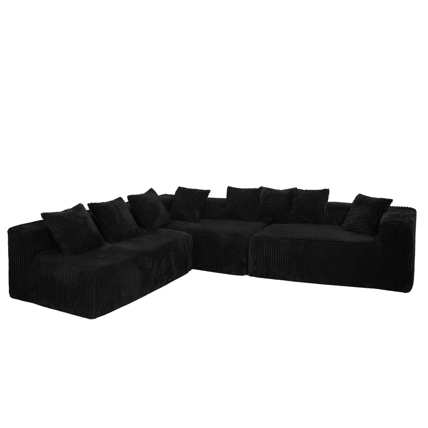 Canapé sectionnel modulaire en U 4 places avec chaise longue réversible pour salon et chambre à coucher