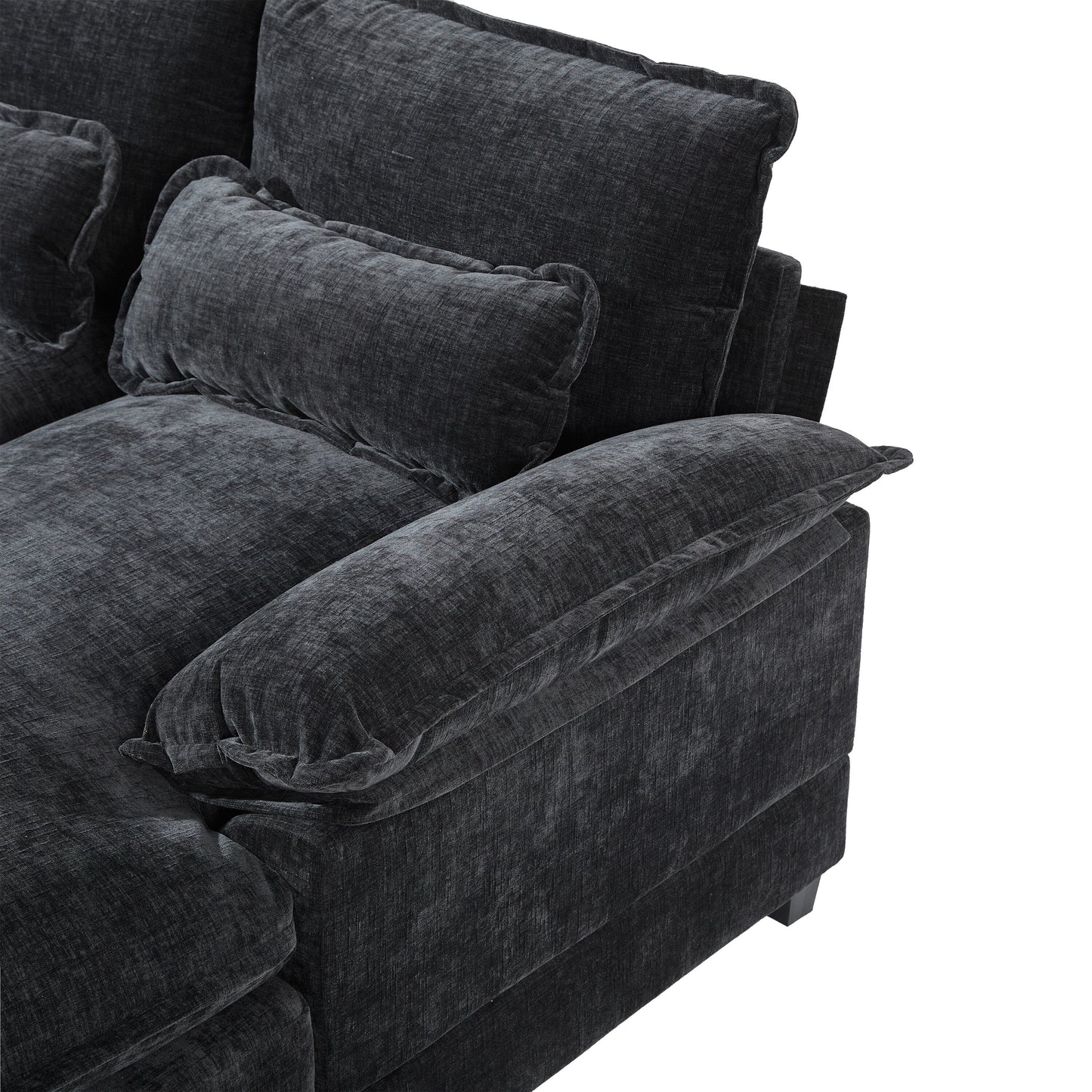 Canapé modulaire en U avec coussins de taille, 6 places symétriques rembourrées, ensemble de canapés en chenille Cloud avec méridienne