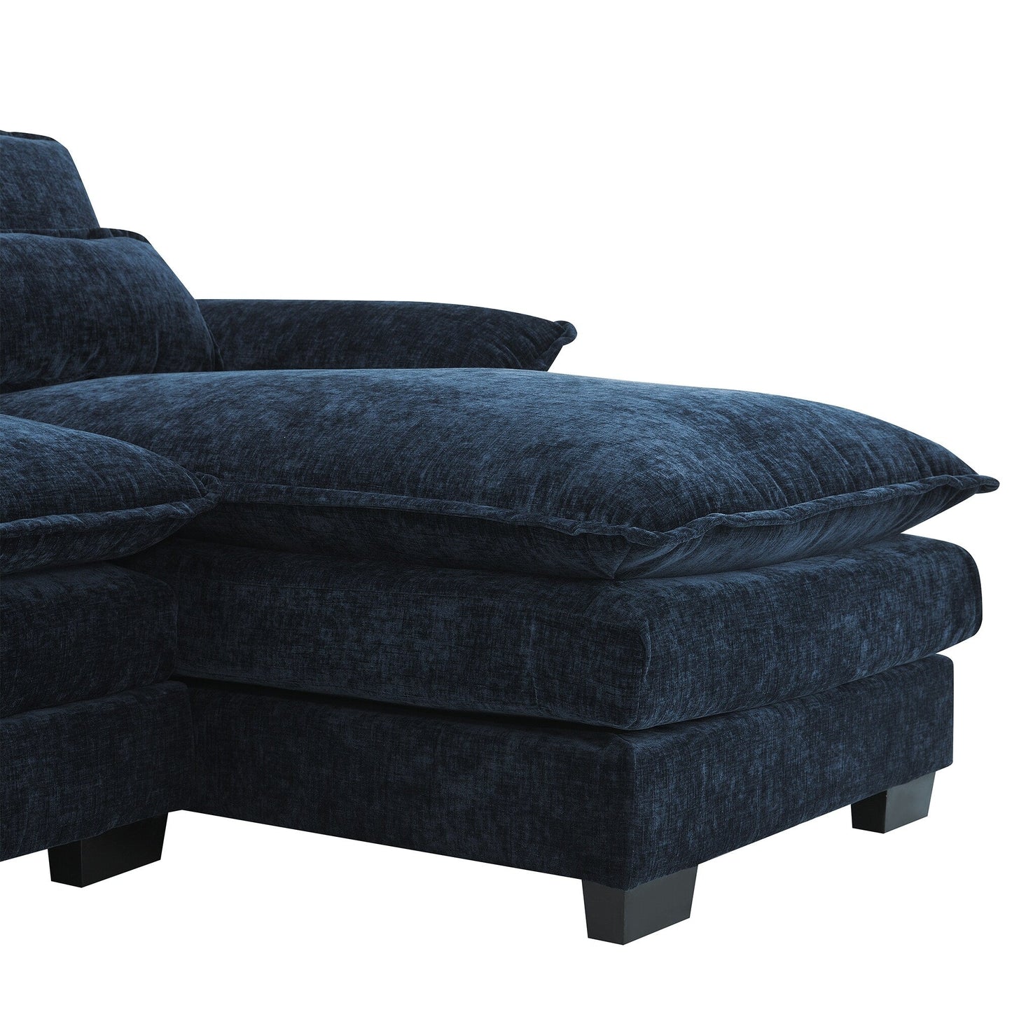 Canapé modulaire en U avec coussins de taille, 6 places symétriques rembourrées, ensemble de canapés en chenille Cloud avec méridienne