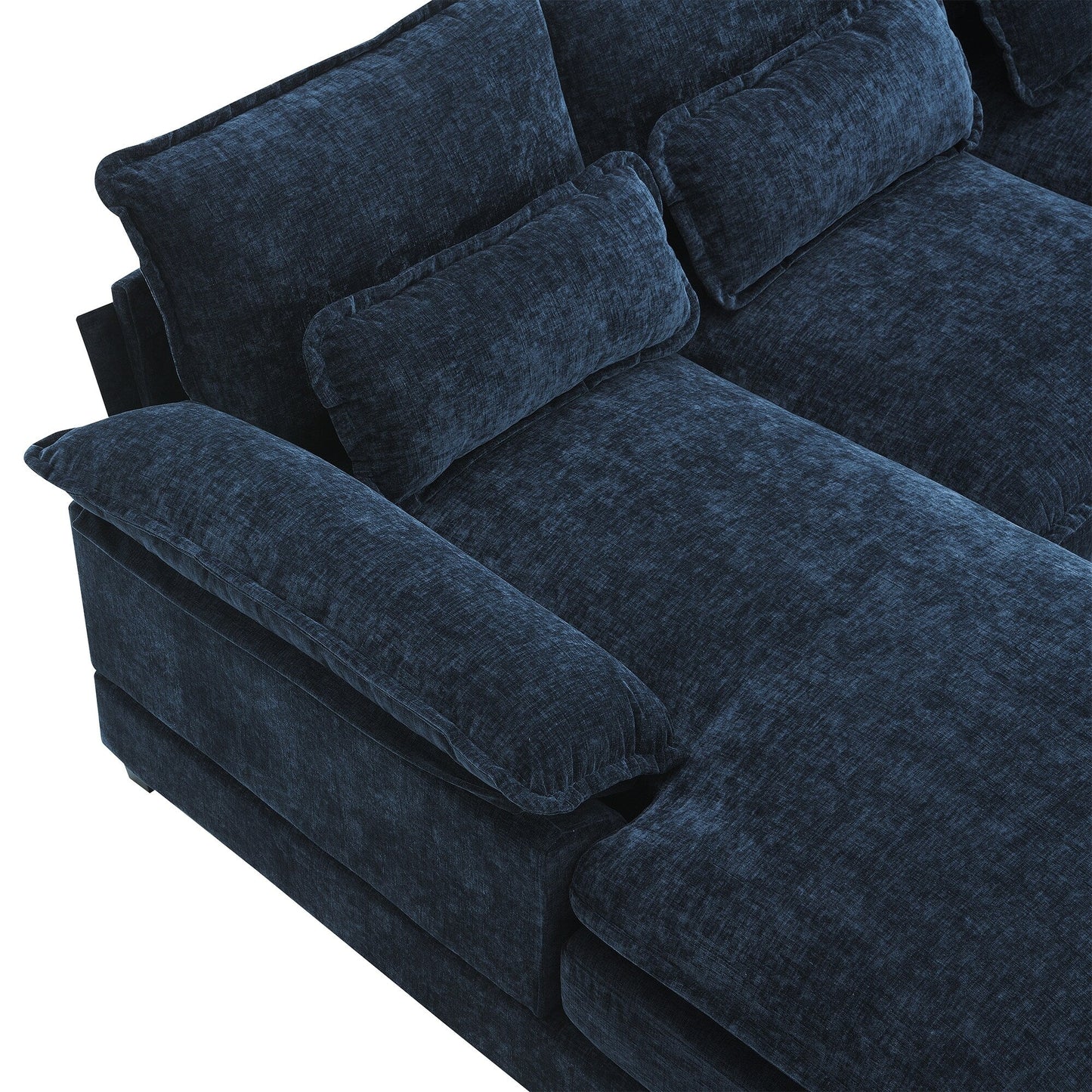 Canapé modulaire en U avec coussins de taille, 6 places symétriques rembourrées, ensemble de canapés en chenille Cloud avec méridienne