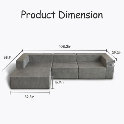 Canapés de compression de luxe en velours côtelé Module